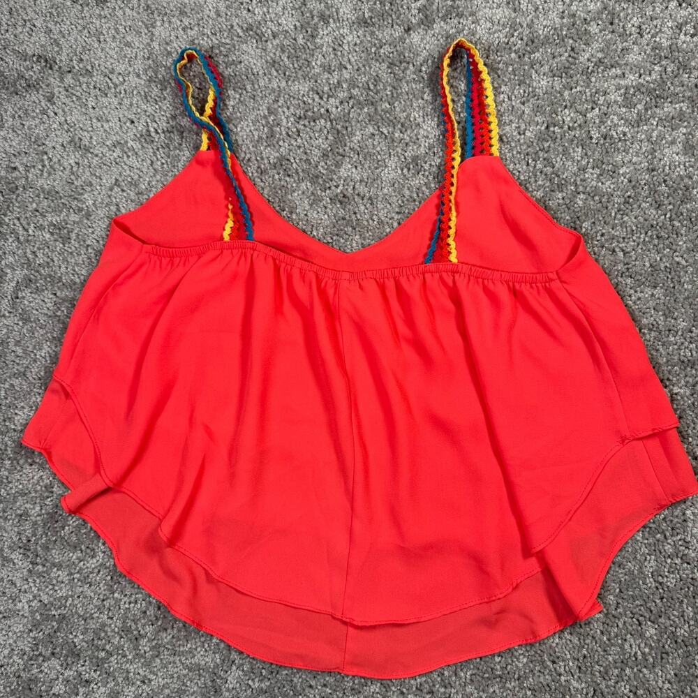 Vintage Studio MK 90's Y2K Womens Cropped Coral Rainbow Tank Top Vest Size Med - Picture 6 of 6